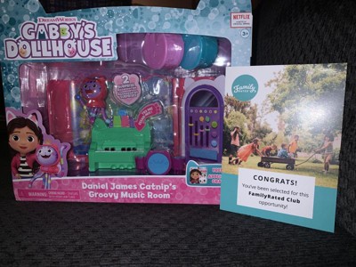 Gabby's Dollhouse, Groovy Music Room with Daniel James Catnip Figure, 2  Accessories, 2 Furniture Pieces and 2 Deliveries, Kids Toys for Ages 3 and  Up