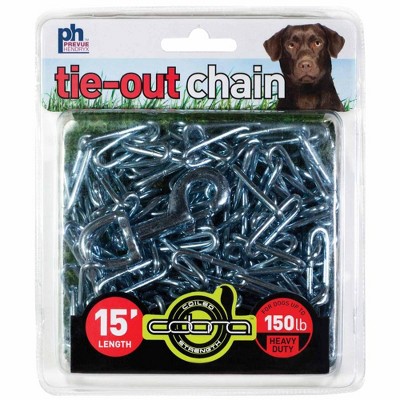 Prevue Pet Products 2116 Heavy-Duty 15' Tie-Out Chain, Stainless Steel, Silver