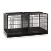 ProSelect Stackable Steel Wire Modular Dog and Pet Cage with Plastic Floor Pan, Divider Panel, and Triple Locking Door Latch, Black - image 2 of 4