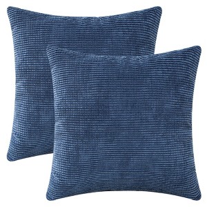 REGALWOVEN Corduroy Classical Modern Soft Solid Pillow Covers for Couch Sofa Home Bedroom 18 x 18 Inch 2 Pcs - 1 of 4