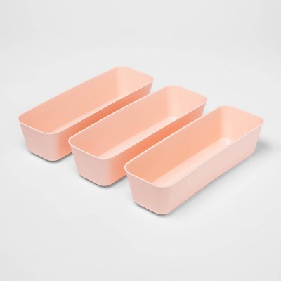 3pk Long Storage Trays Feather Peach - Room Essentials™