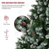 HOMDOX 6ft Spray White Artificial Christmas Tree, Premium Unlit Hinged Design, 756 Dense Branches Holiday Décor Tree w/51 Pine Cones, Foldable Base - 4 of 4