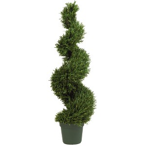 Nearly Natural 4-ft Rosemary Spiral Artificial Tree (Indoor/Outdoor) - 1 of 4
