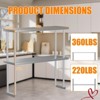 Heavy Duty Stainless Steel Table with Shelves Commercial Kitchen Prep Table with 2 Tier Overshelf - 3 of 4
