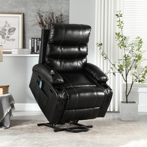 Grungis Faux Leather Massage Chairs,Recliner Chairs with 8-Point Massage and Lumbar Heating for Living Room - 1 of 4