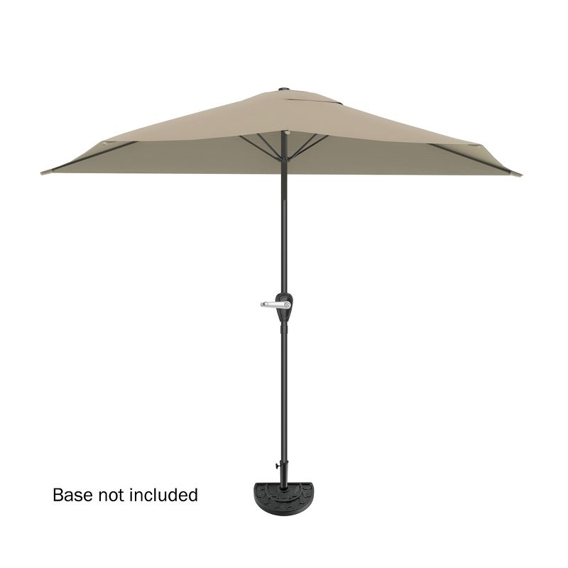 Half Round Patio Umbrella with Easy Crank – Compact 9ft Semicircle Outdoor Shade Canopy for Balcony, Porch, or Deck by Nature Spring (Sand), 2 of 7