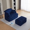 Convertible Compressed Sofa Chair with Ottoman, Modern Corduroy Fabric Armchair for Small Spaces, Living Room, Dorm, or Apartment - 3 of 4