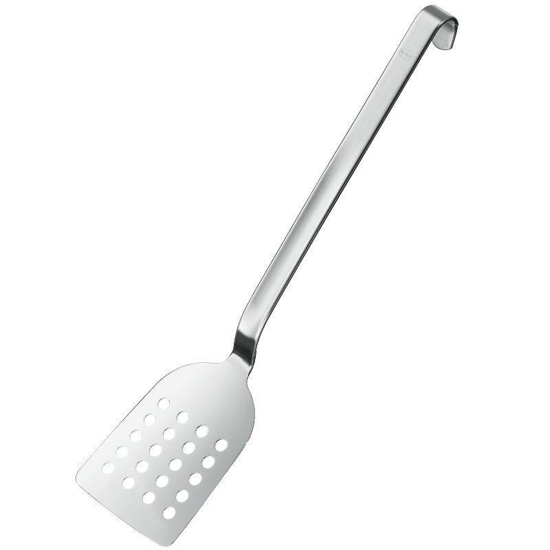 Rosle Stainless Steel Perforated Turner with Hook Handle, 13-Inch, 1 of 3