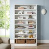 Lirago White 9-Tier Shoe Cabinet E1 Particle Board 31.5x11.8x70.86 Holds 40-45 Pairs Shoes Storage Rack - 3 of 4