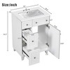 ALEXOUN 24" Bathroom Vanity with Ceramic Basin,Free Standing Single Basin Vanity Set with 2 Drawers and 1 Door,Modern Wooden Bathroom Cabinet, - 3 of 4