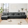 DOMETOUR Free Combination, Modular Sectional Sofa,L Shaped Couch for Living Room, 4-Seater Comfy Cloud Couch with Convertible Ottoman,Chenille - 2 of 4
