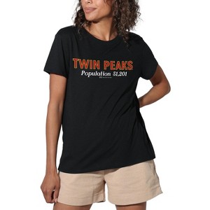 Women's Twin Peaks Population Women's Loose T-Shirt Black - 1 of 4