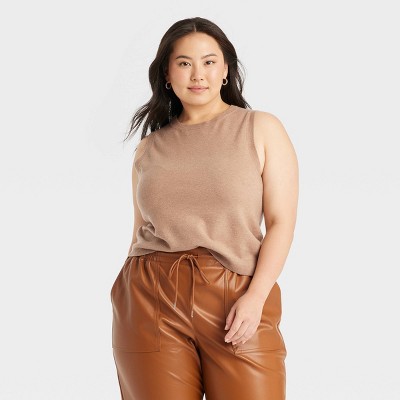 Women's Crewneck Cozy Knit Pullover Sweater Tank - A New Day™