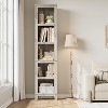 Coucheta 71.3'' Tall Narrow 5-Tier Bookshelf Farmhouse Style Open Storage Shelf Space Saving for Living Room Home Office - 2 of 4