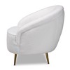 Urian Boucle Upholstered Accent Chair White/Gold - Baxton Studio - 3 of 4