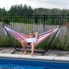 Vivere Double Cotton Hammock, Comfortable Daybed, Steel Stand, 9', Orange Punch - 4 of 4