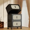ChicFurnit Utility Storage Cabinets 4 Tiers Multi Use Storage Cabinet Folding Storage Cabinet for Home Spaces, Black, 20.47"*12.2"*11.02" - 4 of 4