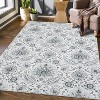 Vintage Floral Washable Rug – Distressed, Low Pile, Non-Slip, Foldable Carpet for Bedroom or Living Room - 2 of 4