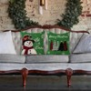 Christmas Pillow Covers 18x18 Set of 2 Let it Snow Snowman Christmas Trees Xmas Green - 4 of 4