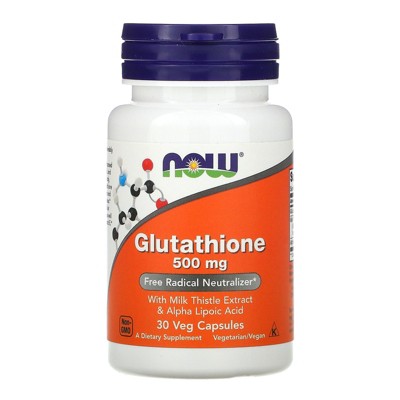 Now Foods Glutathione, 500 mg, 30 Veg Capsules, Dietary Supplements