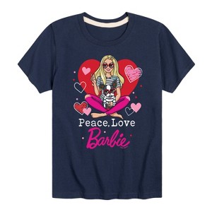Boys' - Barbie - Peace Love Barbie Short Sleeve Graphic T-Shirt - 1 of 4