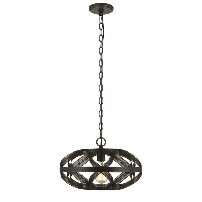 10.25" Metal Alma Mesh Pendant Chandelier Dark Bronze - Cal Lighting