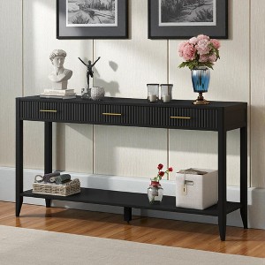 Mshliw Painted Console Table with 3 Drawers and Storage Shelf, Dining Table, 60" Wooden Entryway and Sofa Table for Living Room or Hallway - 1 of 4