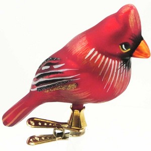 Tannenbaum Treasures 2.5 Inch Male Cardinal Ornament Clip On Red Bird Ohio Tree Ornaments - 1 of 2