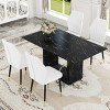 Elegant Modern Dining Set with Upholstered Chairs and Curved Backrests, Contemporary Table & Chair Set for Kitchen,Dining Room-Maison Boucle - 2 of 4