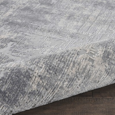 Ivory & Silver Hand-Knotted Synthetic 2'2" x 7'6" Runner Rug