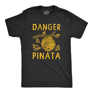 Mens Danger Pinata T Shirt Funny Sarcastic Beehive Buzzing Bee Joke Tee For Guys - Crazy Dog Men's T Shirt - 1 of 4