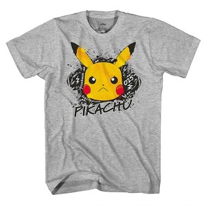 Pokemon Boys Pikachu Game Shirt - Gotta Catch Em All - Ash Pikachu Charizard Pokeball Official T-Shirt (Heather, X-Large) - 1 of 4