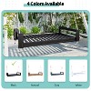 Gulches Patio Swings: Twin Size Porch Swing Bed with Hemp Ropes, Black/Gray/White/Natural Finish - 4 of 4