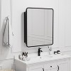 SpassWay 20 x 28 Inch Recessed or Wall Mount Medicine Cabinet Black Bathroom Storage with 3 Cupboards - 3 of 4