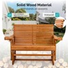 Karl Home | 48 in. Solid Wood Patio Glider Bench with Cup Holder - 3 of 4