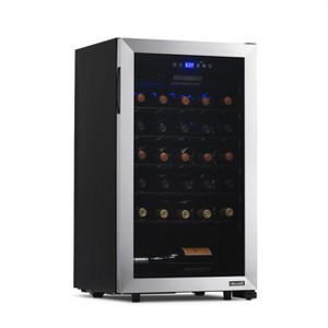 Newair Freestanding 33 Bottle Compressor Wine Fridge in Stainless Steel, Adjustable Racks and Exterior Digital Thermostat - 1 of 4