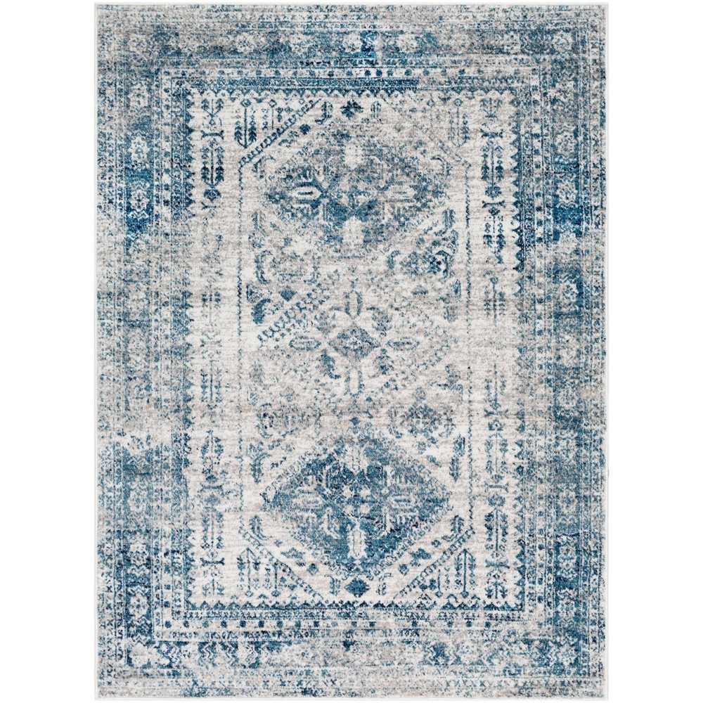 Photos - Area Rug Livabliss 3'11"x5'7" Melissa Traditional Rugs Blue: Medium Pile, Stain & Fade-Resistant, Indoor Use