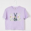Three Blue Willow Bunnies - Women's Boxy Crop Top Graphic T-Shirt - 3 of 4