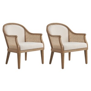 Gordon Farmhouse Rattan Solid Wood Armchair Set of 2| HULALA HOME - 1 of 4
