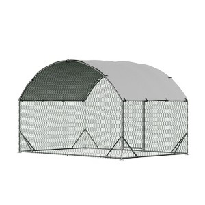 Large Walk-in Chicken Coop for 10-12 Hens, Heavy Duty Outdoor Metal Poultry Cage with Roof & Lockable Door, Secure Pen for Chickens, Ducks, Rabbits - 1 of 4