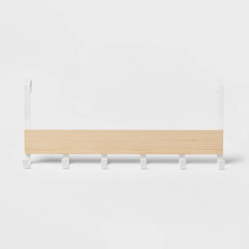 Heavy Duty Over The Door 6 Hooks Rail Matte White - Brightroom