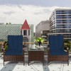 Costway 3 PCS Patio Rattan Furniture Set Coffee Table & 2 Rattan Chair W/Navy Cushions - 4 of 4