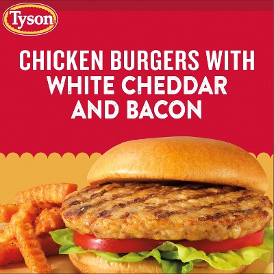 Tyson Bacon & Cheddar Boneless Chicken Burger - Frozen - 20oz