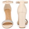 Perphy Women's Open Toe Rhinestone Ankle Strap Chunky Heel Sandals - 2 of 4