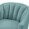 PAGED Swivel Accent Chair Modern Living Room Chairs with Vertical Channel Tufted Back and Metal Swivel Mechanism for Office - 3 of 4