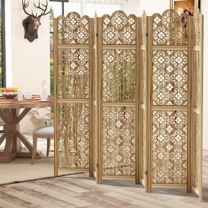 Dovelina 67"H Wooden Foldable Room Divider Panels Freestanding Room Privacy Screen - 1 of 4
