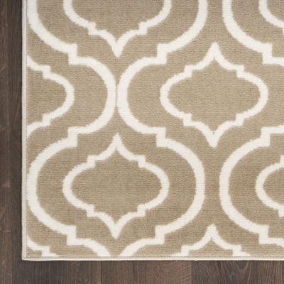 Taupe Synthetic Trellis Rectangular Area Rug 8' x 10'