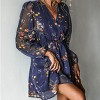 Women's Floral Long Peasant Sleeve Chiffon A-Line Mini Dress - Cupshe - 3 of 4