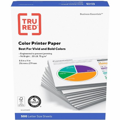 TRU RED 8.5" x 11" Multipurpose Paper 20 lbs. 96 Brightness 500/RM 513099