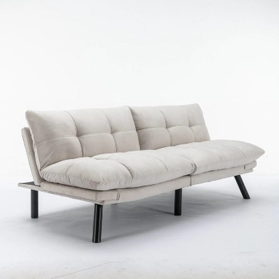 70'' Cream Convertible Folding Modern sofa Bed